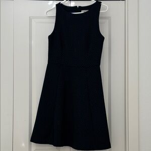 LOFT Black and Blue Polka Dot Dress